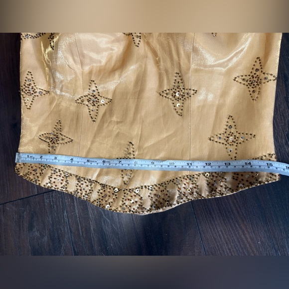 Chiffon, sz L gold sparkly beaded tank with, built in eccentuated built in bra. - Picture 14 of 14